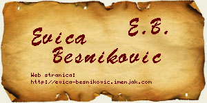 Evica Besniković vizit kartica